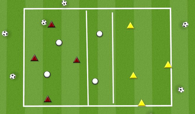 Football/Soccer Session Plan Drill (Colour): DEFENDING:  PRESSING 4V2+4