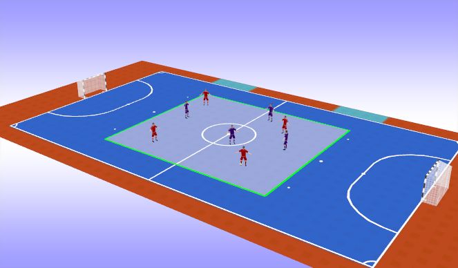 Futsal Session Plan Drill (Colour): 4 v 4 Keep Ball (5 mins)