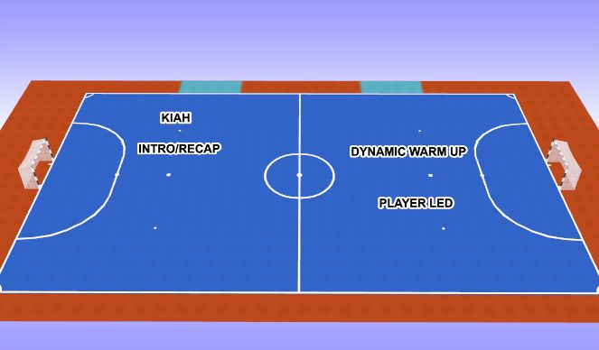 Futsal Session Plan Drill (Colour): Kiah - Intro/Dynamic/Tech Warm Up