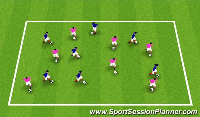 Football/Soccer Session Plan Drill (Colour): Warm Up