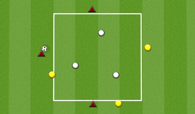 Football/Soccer Session Plan Drill (Colour): TRANSITION 6V3 RONDO