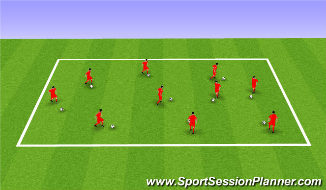 Football/Soccer Session Plan Drill (Colour): Warm up game