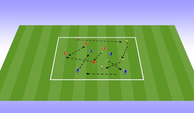 Football/Soccer Session Plan Drill (Colour): Passing and Moving Warm up 