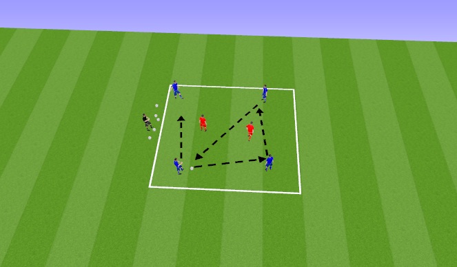 Football/Soccer Session Plan Drill (Colour): 4v2 Box 