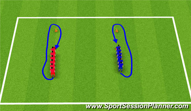 Football/Soccer Session Plan Drill (Colour): Passing and Moving