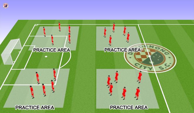 Football/Soccer Session Plan Drill (Colour): 1.Warm Up