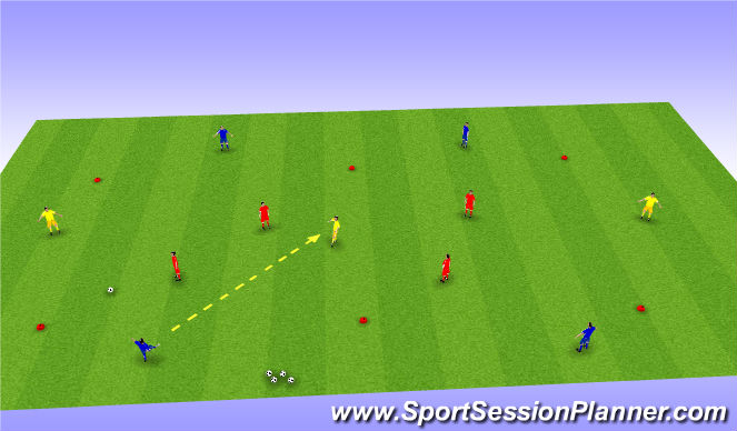 Football/Soccer Session Plan Drill (Colour): 4 v 4 + 3 Rondo
