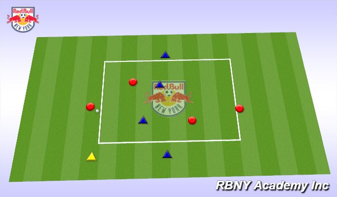 Football/Soccer Session Plan Drill (Colour): Combo Play - UBT (Opposed)