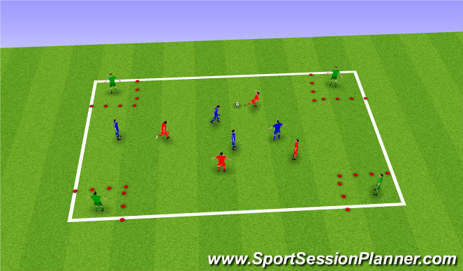 Football/Soccer Session Plan Drill (Colour): Turning to switch the play (skill)