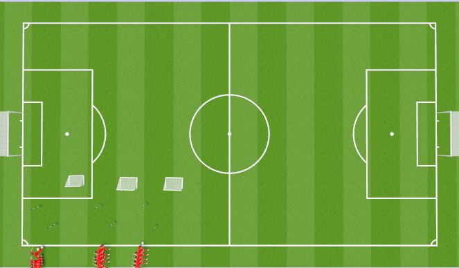 Football/Soccer Session Plan Drill (Colour): dribbling race to score