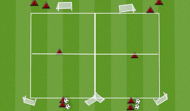 Football/Soccer Session Plan Drill (Colour): 1V1 PRESSING