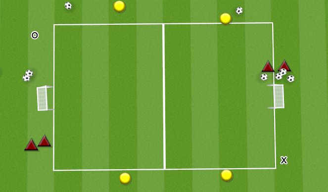 Football/Soccer Session Plan Drill (Colour): 1V1 WITH BUMPERS