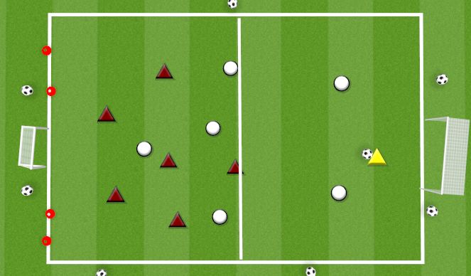 Football/Soccer Session Plan Drill (Colour): GATES VS GOAL