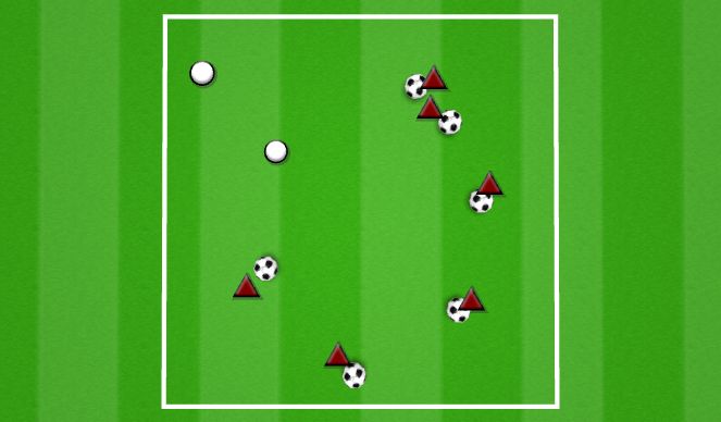 Football/Soccer Session Plan Drill (Colour): FREEZE TAG WITH BALL