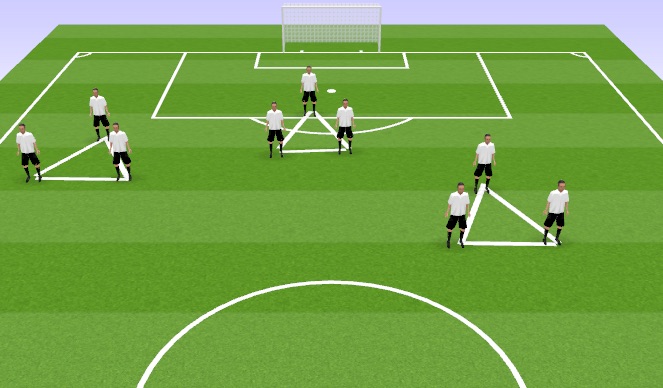 Football/Soccer Session Plan Drill (Colour): Arrival Activity - Passing triangles