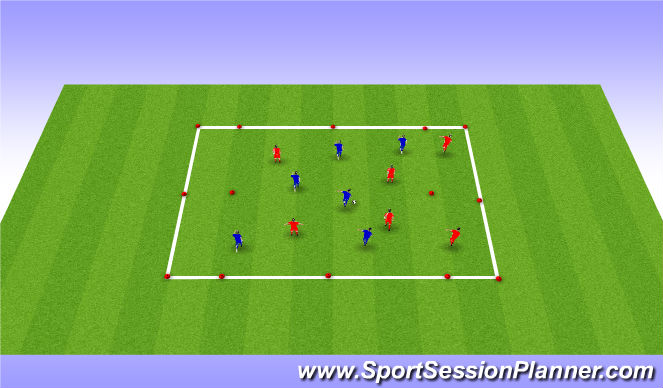 Football/Soccer Session Plan Drill (Colour): Warmup-Handball