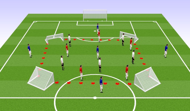 Football/Soccer Session Plan Drill (Colour): 5v5 + 5 Overload