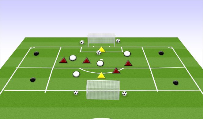 Football/Soccer Session Plan Drill (Colour): CROSSING 4 SQUARES