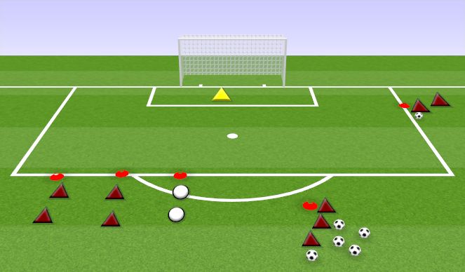 Football/Soccer Session Plan Drill (Colour): PLAY OUT AND CROSS