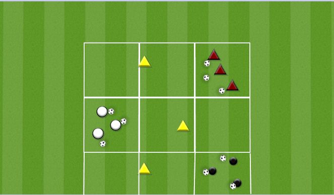 Football/Soccer Session Plan Drill (Colour): REACH THE SQUARE