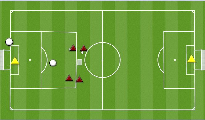 Football/Soccer Session Plan Drill (Colour): OVERLAP 2V1 TO GOAL