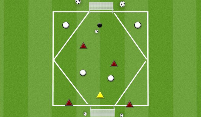 Football/Soccer Session Plan Drill (Colour): RONDO SHOOT ON SIGHT