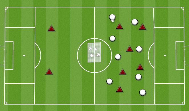 Football/Soccer Session Plan Drill (Colour): TRANSITION 8V8  (OR NEEDED) TO BACK TO BACK GOALS 