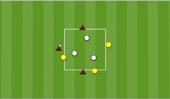 Football/Soccer Session Plan Drill (Colour): TRANSITION 6V3 RONDO