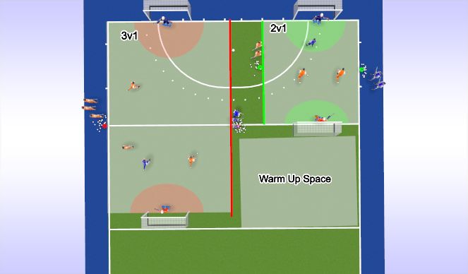 Hockey Session Plan Drill (Colour): Space Allocation