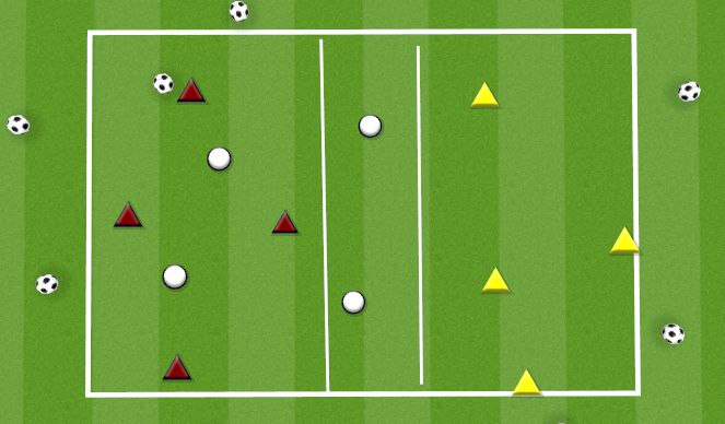 Football/Soccer Session Plan Drill (Colour): DEFENDING:  PRESSING 4V2+4