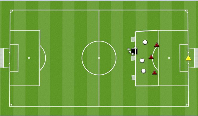 Football/Soccer Session Plan Drill (Colour): 3V3+1