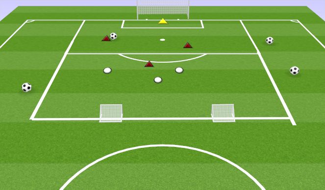 Football/Soccer Session Plan Drill (Colour): TWO GOAL VS ONE GOAL GAME