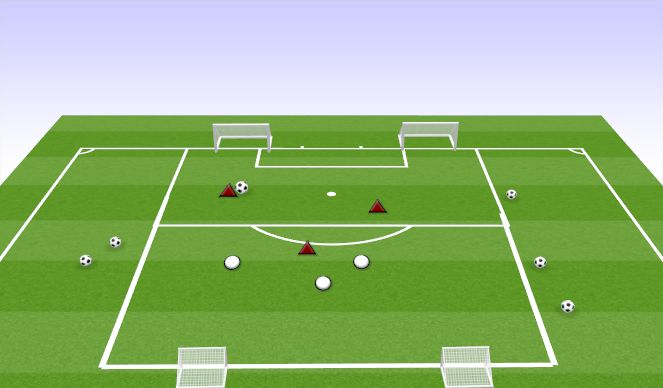 Football/Soccer Session Plan Drill (Colour): TWO GOAL GAME