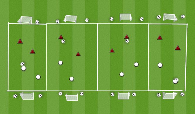 Football/Soccer Session Plan Drill (Colour): 2V2 PROGRESSING INTO A 4V4