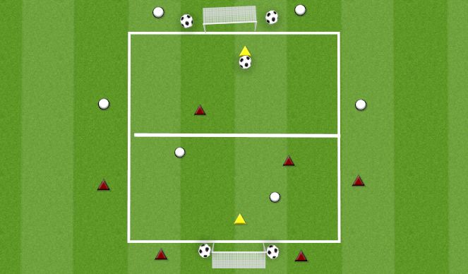 Football/Soccer Session Plan Drill (Colour): 2V2 TO 4V4 BUMPERS