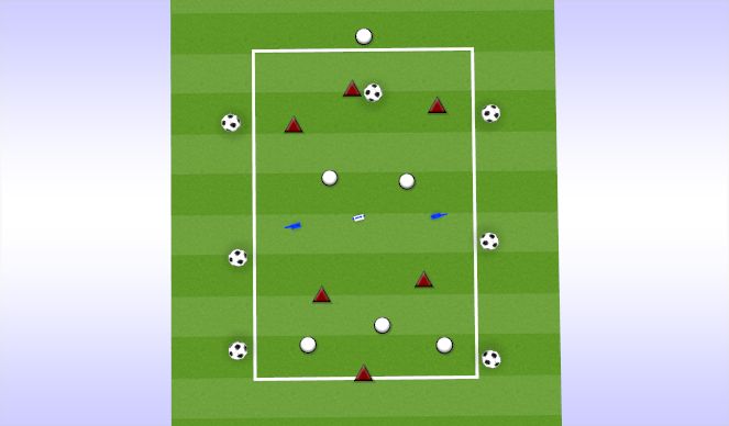 Football/Soccer Session Plan Drill (Colour): 5V2 PLAYING THRU THE LINES