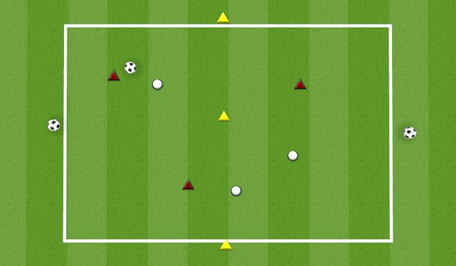 Football/Soccer Session Plan Drill (Colour): 3V3 PLUS 3 (2 ZONES)