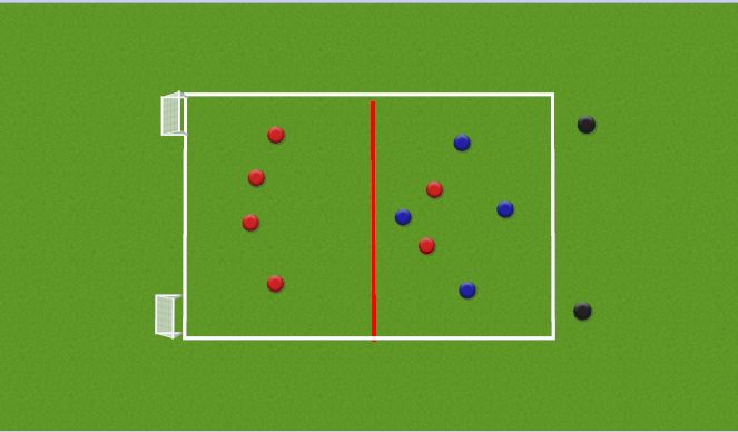 Football/Soccer Session Plan Drill (Colour): 6v4 to target player Press