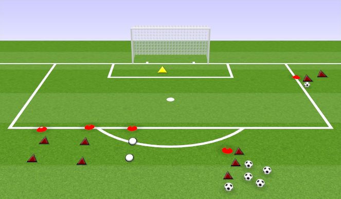 Football/Soccer Session Plan Drill (Colour): PLAY OUT AND CROSS