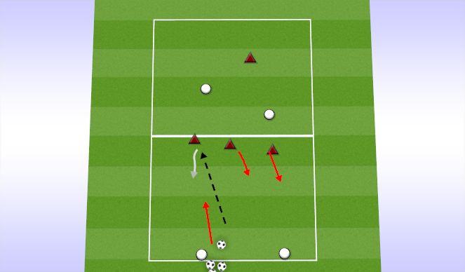 Football/Soccer Session Plan Drill (Colour): 3V2+2V1