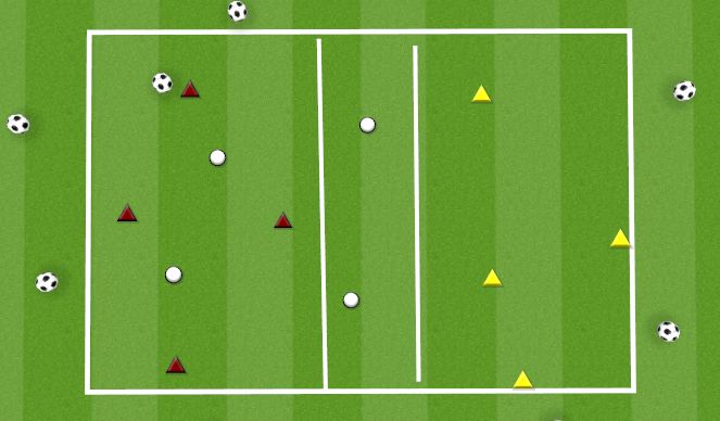 Football/Soccer Session Plan Drill (Colour): DEFENDING:  PRESSING 4V2+4