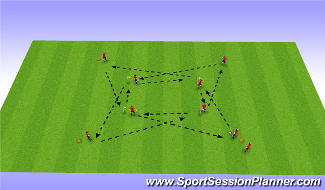 Football/Soccer Session Plan Drill (Colour): Passing Warm up