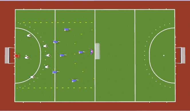 Hockey Session Plan Drill (Colour): 6 v 6