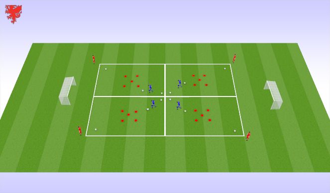 Football/Soccer Session Plan Drill (Colour): Layout - Dribbling