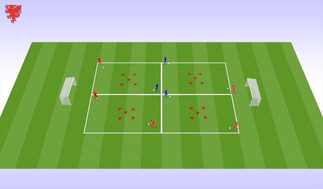 Football/Soccer Session Plan Drill (Colour): Technical - Dribbling