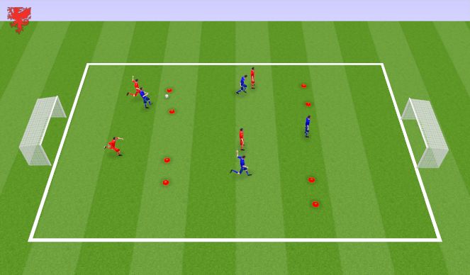 Football/Soccer Session Plan Drill (Colour): Skill Dribbling 2