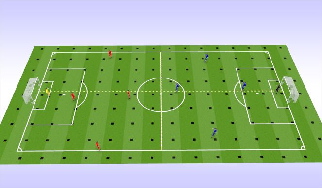 Football/Soccer Session Plan Drill (Colour): Match Practice To Emphasise Defending