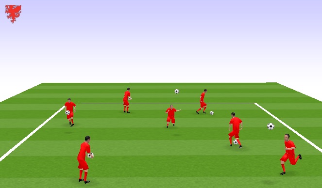 Football/Soccer Session Plan Drill (Colour): WARM UP