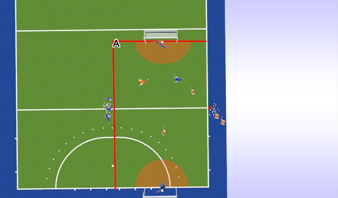 Hockey Session Plan Drill (Colour): Continuous 3v1 Fast