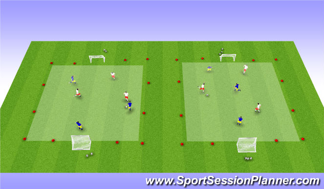 Football/Soccer Session Plan Drill (Colour): Open with Small Sided Game